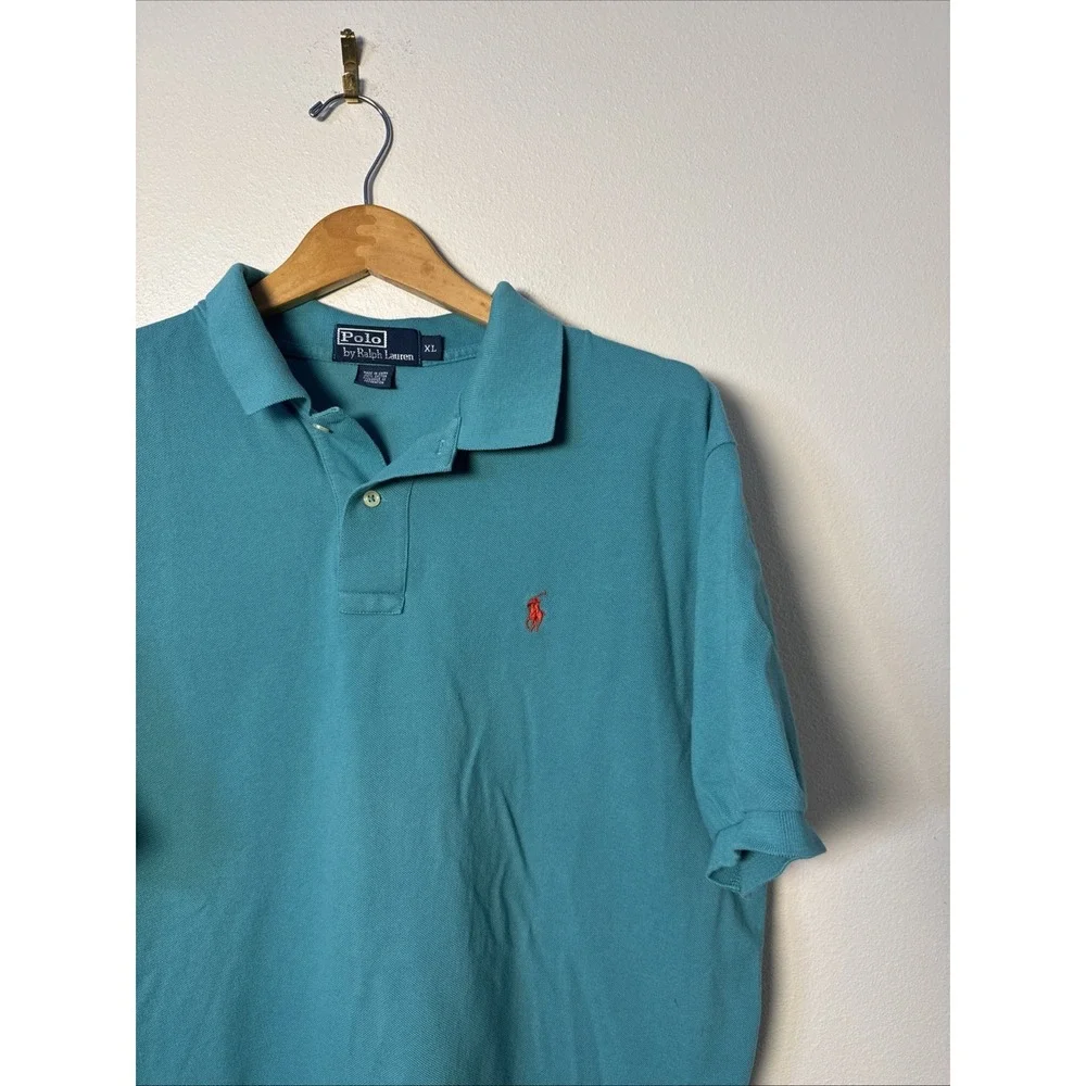 Polo Ralph Lauren Men's XL Teal Cotton Polo Shirt Short Sleeve Classic Pony Logo